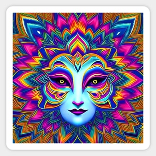 Catgirl DMTfied (21) - Trippy Psychedelic Art Sticker